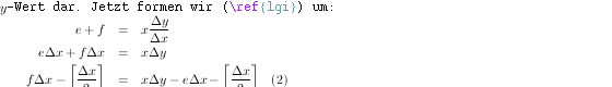 Rendered mathematic formulas