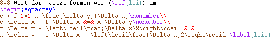 Untreated mathematic formulas