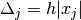 \Delta_j = h |x_j|