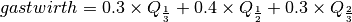 gastwirth = 0.3 \times Q_{\frac{1}{3}} + 0.4 \times Q_{\frac{1}{2}} + 0.3 \times Q_{\frac{2}{3}}