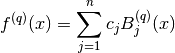 f^{(q)}(x) = \sum_{j=1}^n c_j B^{(q)}_j(x)