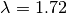 \lambda = 1.72