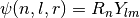 \psi(n,l,r) = R_n Y_{lm}