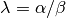 \lambda = \alpha / \beta