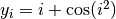 y_i = i + \cos(i^2)