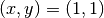 (x,y) = (1,1)